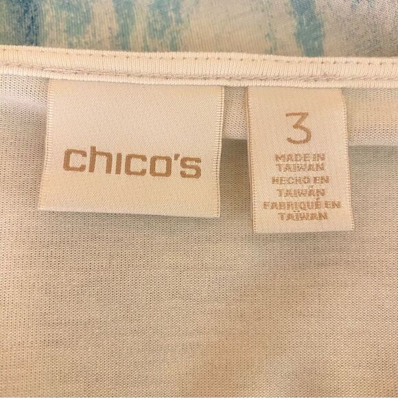 Chicos Ombre V-Neck Blouse Womens Size XL Flowy Lightweight Long Sleeve - Picture 4 of 7